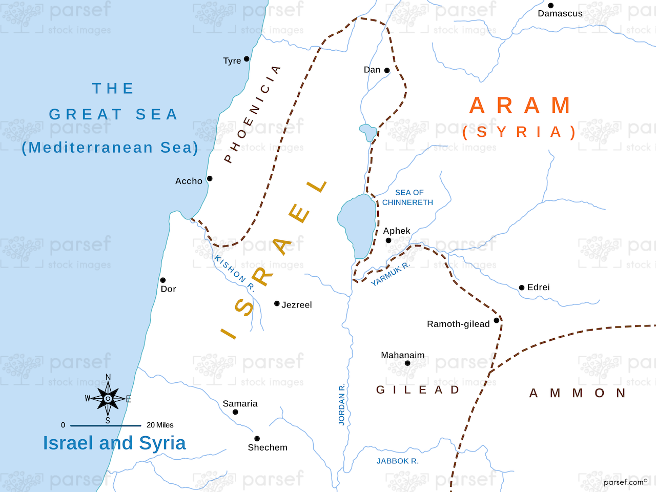 Israel and Syria Map bible map