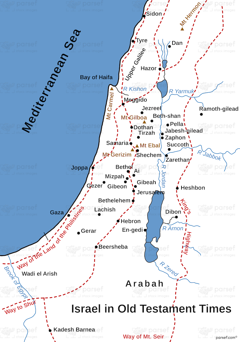 Israel in Old Testament Times Map bible map