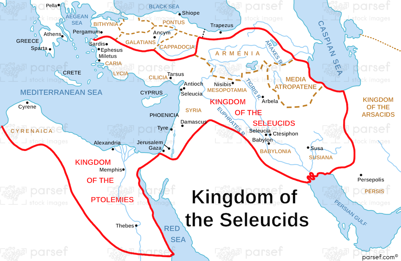 Kingdom of the Seleucids Map bible map