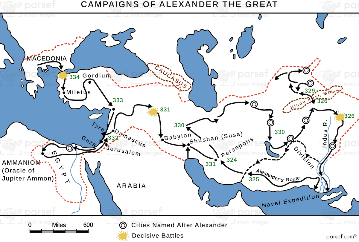 Alexander the Great’s Campaigns Map bible map