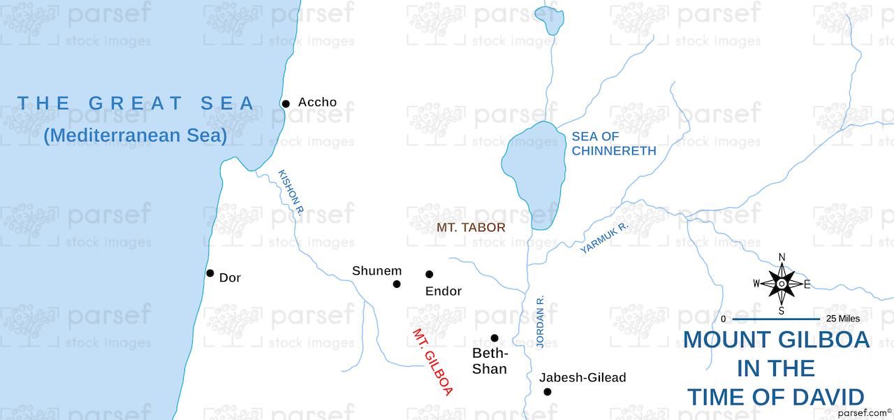 Mount Gilboa in the Time of David Map bible map
