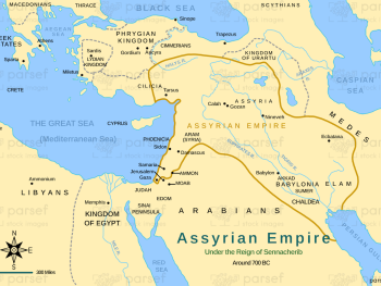 Assyrian Empire Under Sennacherib Map image