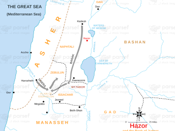 Hazor in the Book of Judges Map image