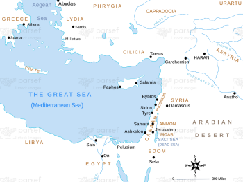 Deuteronomy Island of Caphtor Map image