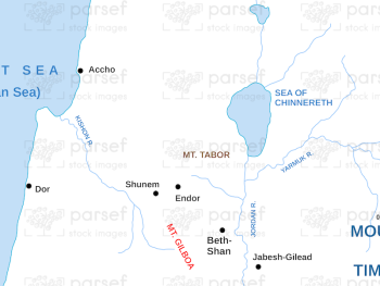 Mount Gilboa in the Time of David Map image