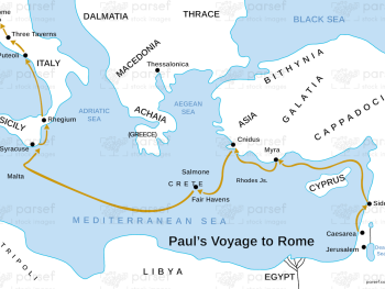 Paul’s Voyage to Rome Map image